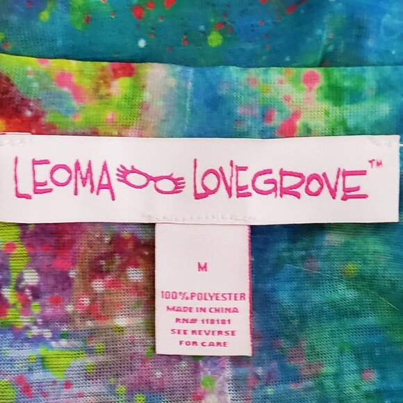 Leoma Lovegrove Top Colorful Fish Print Asymmetrical Artsy Unique Novelty M - Picture 10 of 12